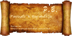 Pastyák Barabás névjegykártya